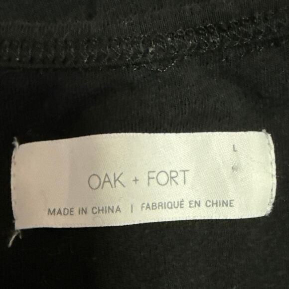 Oak + Fort Women's Black Sleeveless Halter Wide Leg Pockets Romper Jumpsuit Sz L - Picture 5 of 5